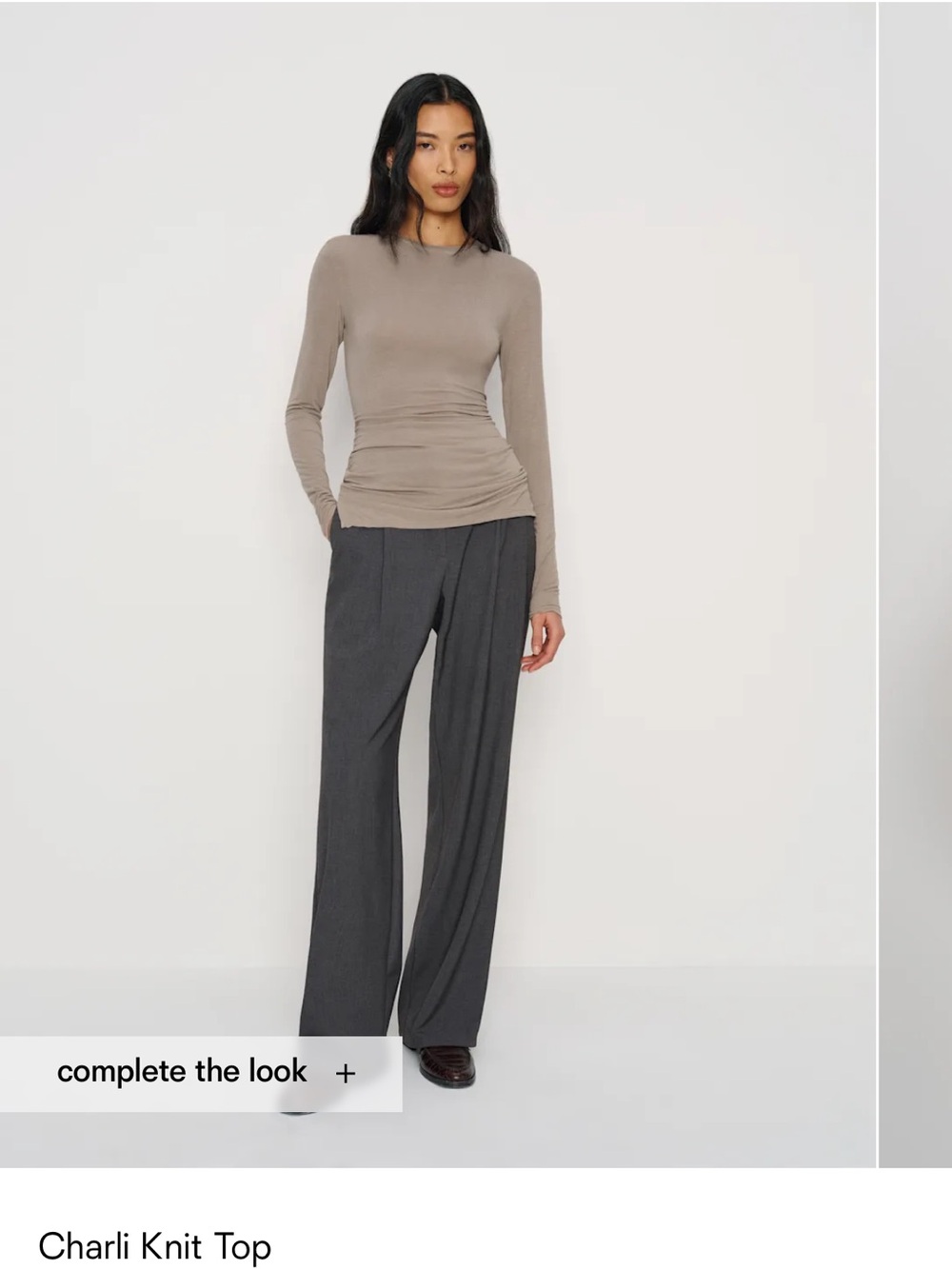 Reformation women’s Charli Knit Taupe Top size medium